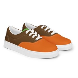 Brown and orange Women canvas sneakers